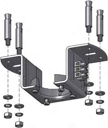 INSTALLATION INSTRUCTION INSTALLATION INSTRUCTION STEP A - CONCRETE CEILING Screw () Lock Pin () Expansion Bolts () Mounting Bracket () Flat Washers () Spring Washers () Nuts () SWITCH OFF THE