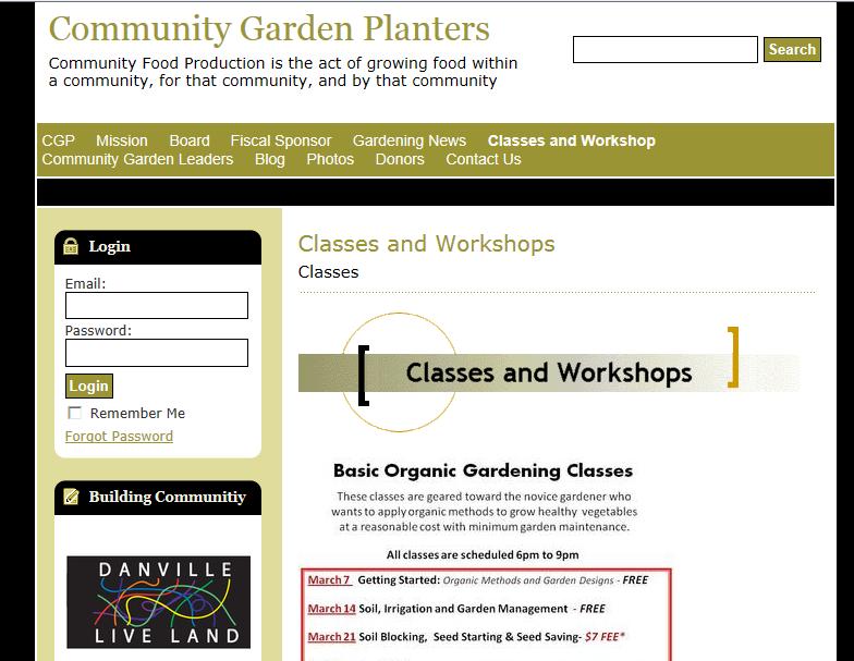 Website communitygardenplanters-org.doodlekit.