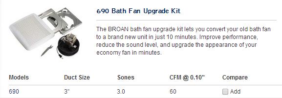 Broan Fan Upgrade Kit Use existing fan housing and avoid the high cost of an electrician, however