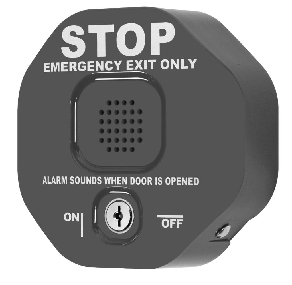 Exit Stopper STI-6400 Series Features Alarm helps prevent unauthorized exits/entries through doors. Easy to install. Select volume, duration and immediate or 15 second delay for arming and trip.