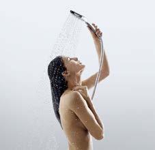 wall. Overhead shower For relaxing or rejuvinating because every day deserves a different shower.
