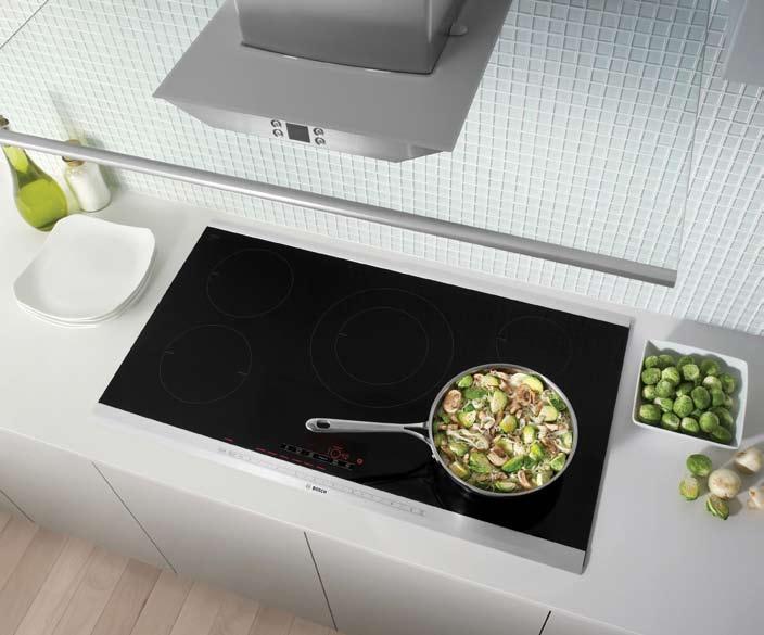 A wide range of features Bosch engineers added to the already impressive efficiency of induction cooktops (when compared to gas and electric) by reducing standby power consumption by 75%.