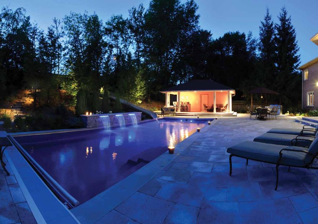 Natural elevation not only provides a panoramic dimension to this pool, but also uses the
