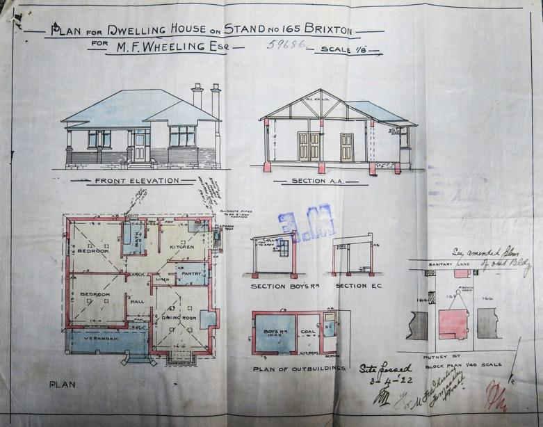 Original plan for Stand 165, Brixton Fig.