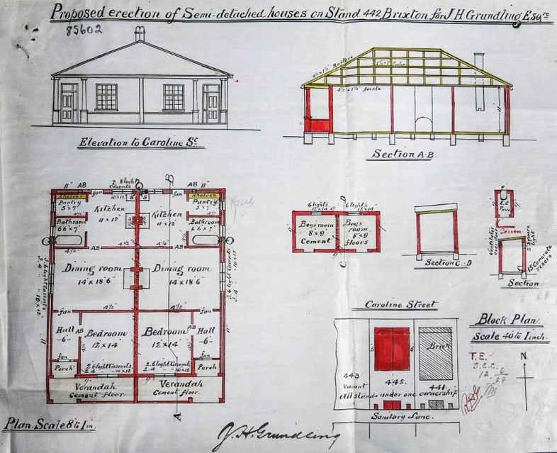 Original plan for Stand 442, Brixton Fig.