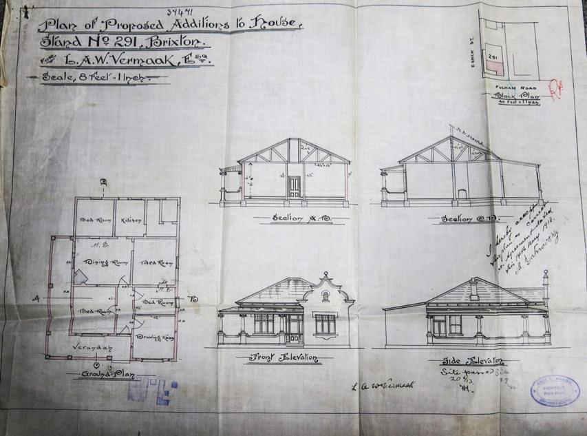 Original plan for Stand 291, Brixton Fig.