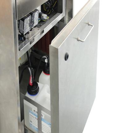 regulation, remaining time of the cycle and possible error messages of the device Start and Stop push buttons on the main panel of the device Drying push button for drying phase omission in standard