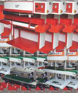 SEALER EEWA produces continuous belt sealer for seal bags, pouches with greater speed and output. This type of sealers are ideal for sealing plastic bags of virtually any size and length.