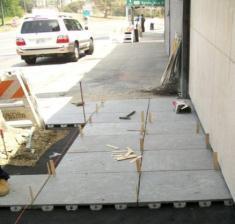 Step five, cont d: Installing pavers Calculating Spacing A): Lay out pavers for minimum 30 minutes prior to interlocking. Pavers in direct sunlight will have expanded and require less spacing.