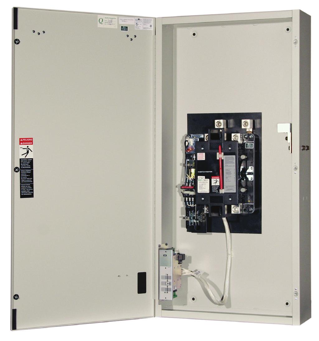 ASCO Series 185 RESIDENTIAL/LIGHT COMMERCIAL AUTOMATIC TRANSFER SWITCHES Product Features User-friendly control interface with intuitive symbols and visual indicators to inform operator of transfer