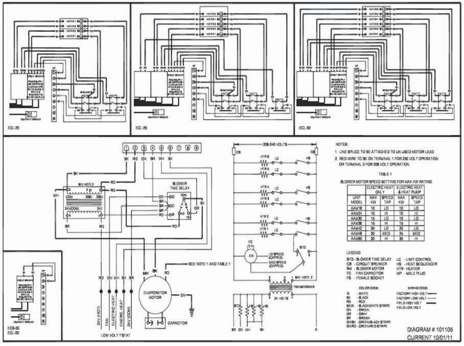 21. Wiring diagram for 20-30 kw heating AAM models HIGH VOLTAGE disconnect all