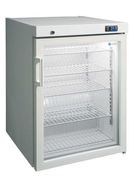 ICS PACIFIC G135L MEDICAL Display Refrigerator Full length internal rear wall grill Raised bottom shelf Superior air flow throughout the cabinet Air circulation fan in compressor compartment Internal