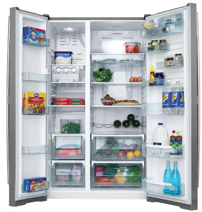 5 5 4 6 1 2 4 7 4 7 9 8 3 3 Model shown: WSE7000SA 1 Filtered ice & water dispenser (not shown) 2 Electronic controls (not shown) 3 Telescopic freezer bins and
