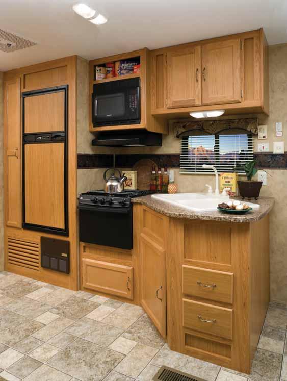 Hideout s kitchen has been outfitted with taller cabinets