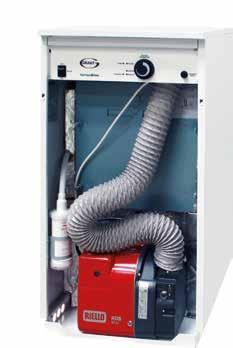 indicators System pressure gauge Boiler on/off switch Boiler on/off switch Overheat Boiler Overheat Internal condensate trap (with external option) Riello RDB BLU burner with plug & socket connection
