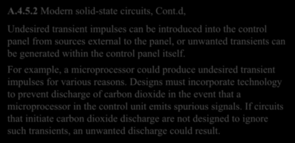 NFPA 12-CO 2 Extinguishing A.4.5.2 Modern solid-state circuits, Cont.