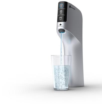 The temperature of the sparkling water will use the same settings as the cold water and can be set between 3 C and 12 C. The capacity of the sparkling water tank is 1.2 litres.