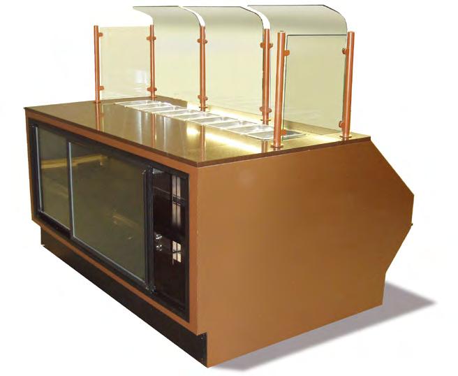 Our standard sandwich prep case is available for glycol systems and features 3 refrigerated