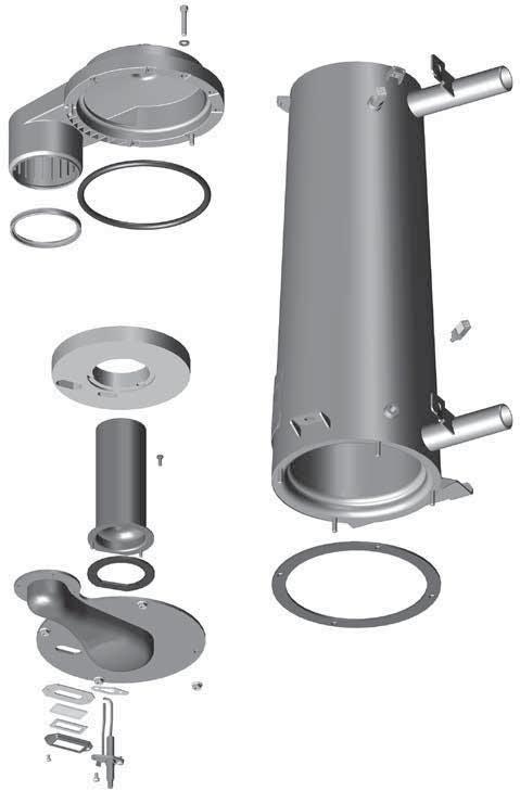 Replacement parts (continued) Figure 112 Heat exchanger assembly EVG 70/110 (see Figure 113, page 130 for