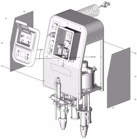 Installation Install Solenoid Valve. Close main air shutoff valve on air supply line and on proportioner. 2. Remove side panels (C). See FIG. 2. 3. Remove fasteners.