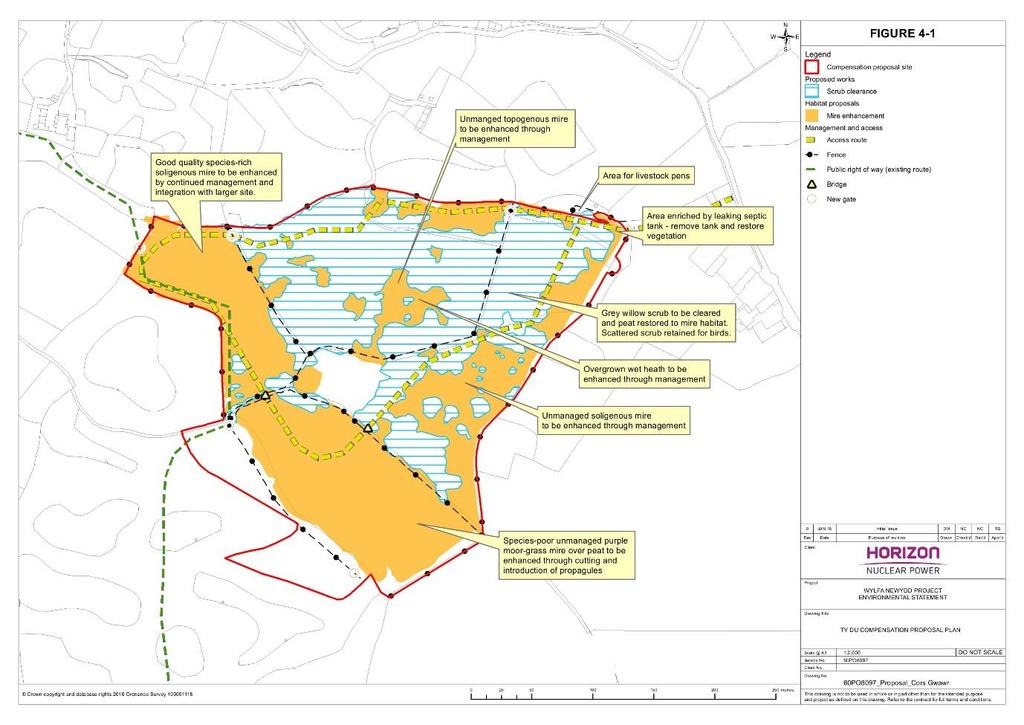 Main Consultation Document Wylfa Newydd Project Figure 2-5 Indicative Proposals at Ty Du Cors Gwawr The proposals at Cors Gwawr are a mixture of new fen creation, existing fen enhancement, and