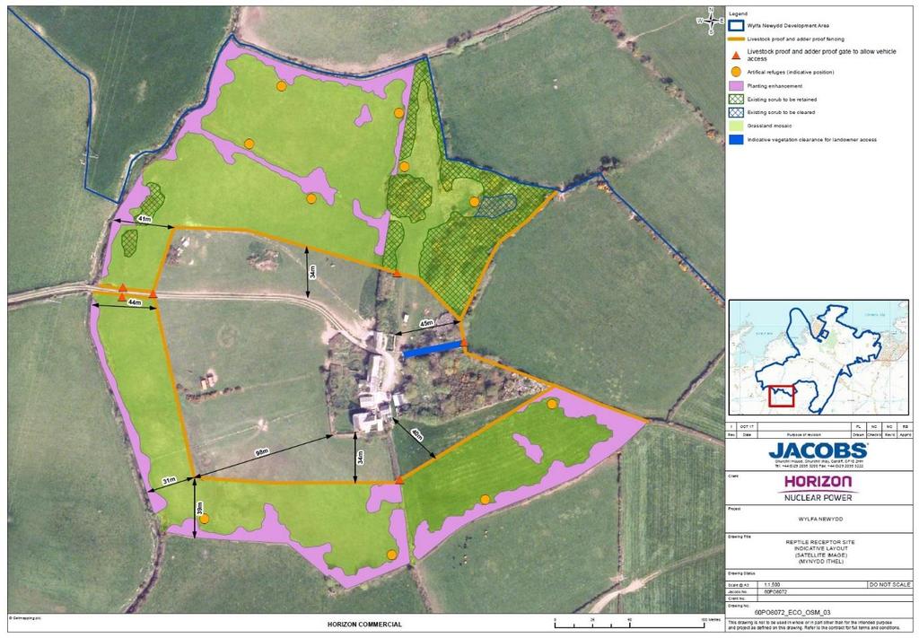 Main Consultation Document Wylfa Newydd Project Figure 3-3 Mynydd-Ithel Reptile Receptor Site The property is accessed from the west from Nanner Road via an access track which crosses the Afon Cafnan