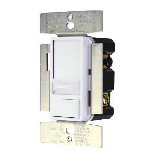 Universal dimmers Universal phase selectable slide dimmers Single pole & 3-way Dimmable LED/CFL/FLR; 450W, V/AC; 450W, V/AC INC/HAL/ELV; 650W, V/AC; 1000W, V/AC Select between forward and reverse