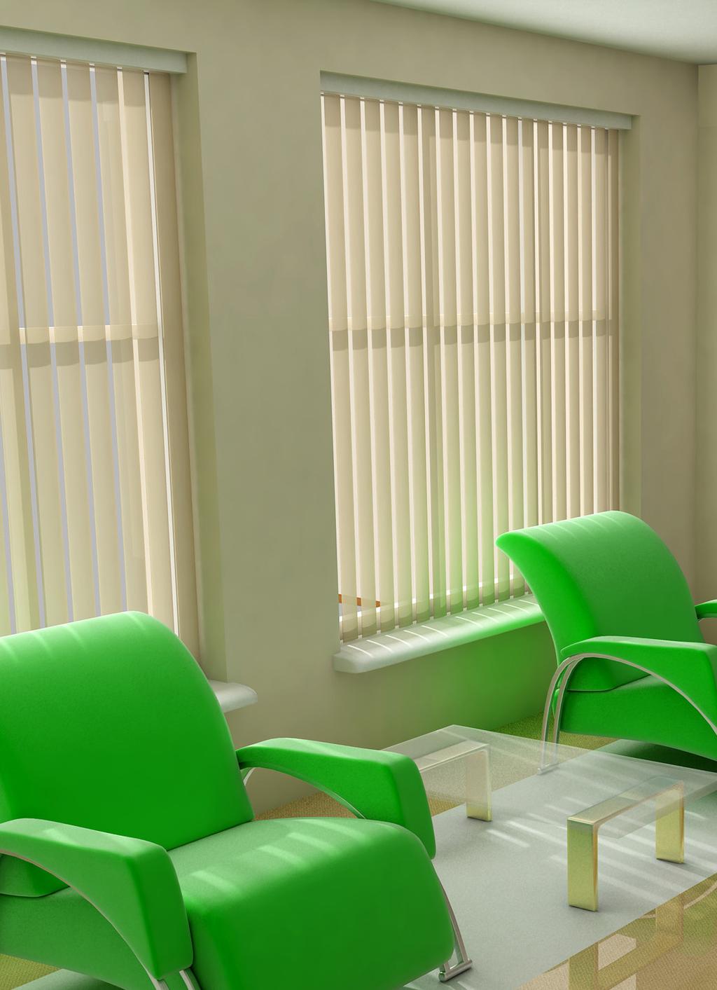 PVC VERTICAL BLINDS (PV) Easily shortened to exact length; dust and fade