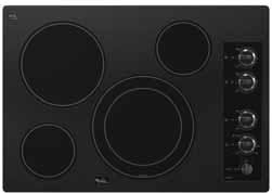 ELECTRIC COOKTOPS ECA Pure ECB ECC Black 30 Electric Cooktop -AccuSimmer Dual Radiant Element -Dishwasher-Safe Stainless Steel