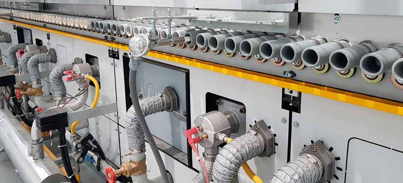 BURNER IN FAST AND INDIRECT COOLING ZONES Technical features Modification involves installation of burners below the roller bed in the Fast Cooling and Indirect Cooling zones.