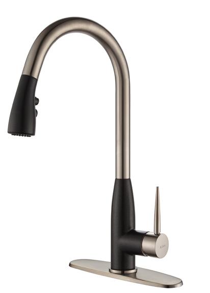 GEO ARCH DESCRIPTION 05 Geo Arch KPF-1702 Single Lever Pull-Down Kitchen Faucet w/ Soap Dispenser Features: Durable Stainless/SpotLess