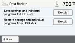 5. Operation and Configuration 5.4.4 Data backup With the data backup function, operating data and individual programs can be backed up on a USB stick.