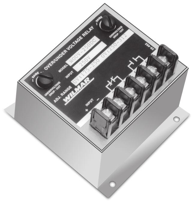 WOUV DC Series, Over/Undervoltage The relay will energize at normal voltage conditions. The normally open contacts will close, and the normally closed contacts will open.