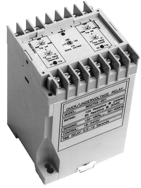 KILOVAC WD Series, DIN Rail or Screw Mounted n WD25 Paralleling (Synch Check) Relays n WD2759 Over/undervoltage Relays n WD32 Reverse Power Relays n WD47 Phase Sequence Relays n WD5051 Single- or