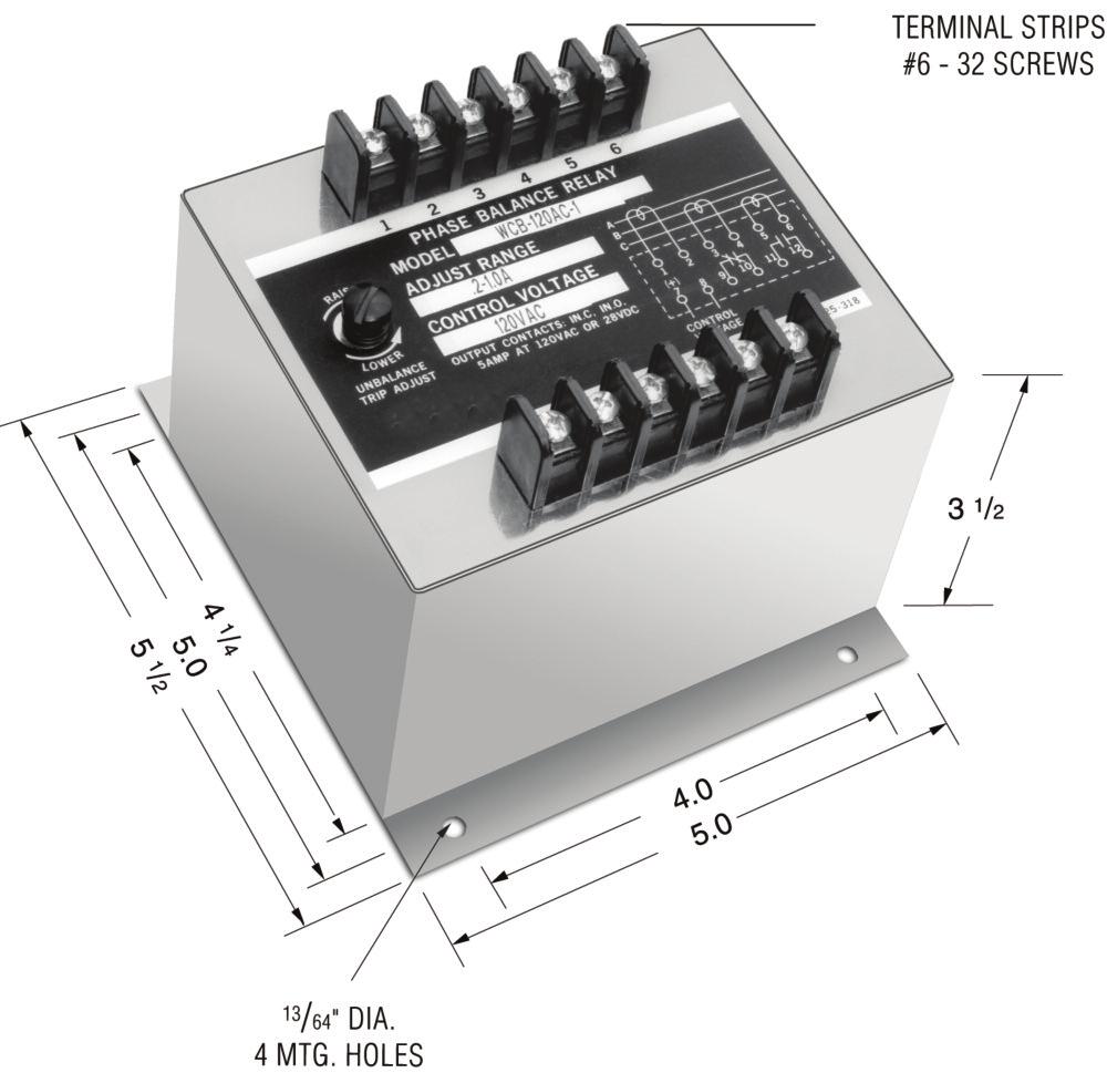 WCB Series n Function 60 or 87 n UL File No. E58048 n CSA File No. LR61158 R Current Balance Relays are designed to sense unbalanced current flow in a three phase system.