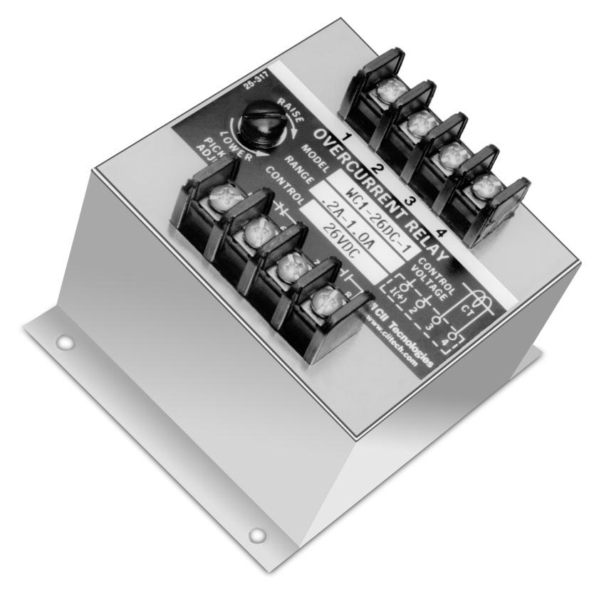 WC1 & WCT1 Series, Overcurrent n Function 50/51 n UL File No. E58048 n CSA File No. LR61158 R Current sensitive relays are available for single and three phase applications.