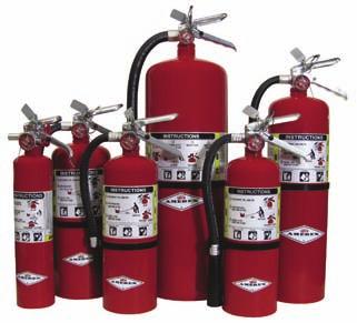ABC DRY CHEMICAL Amerex Corporation RUGGED 6 Year Warranty Stored Pressure Design Dependable Drawn Steel Cylinders Durable High Gloss Polyester Powder Paint All Metal Valve Construction Brass Valve -