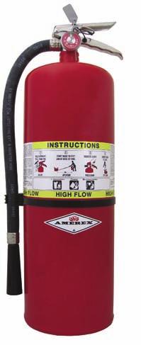 HIGH FLOW Dry Chemical Amerex Corporation RUGGED 6 Year Warranty Stored Pressure Design Dependable Drawn Steel Cylinders Durable High Gloss Polyester Powder Paint All Metal Valve Construction Brass