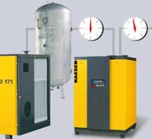 The energy-saving control uses a combination of compressed air temperature measurement, programmable logic control and a refrigerant compressor that adjusts the size of its compression chamber