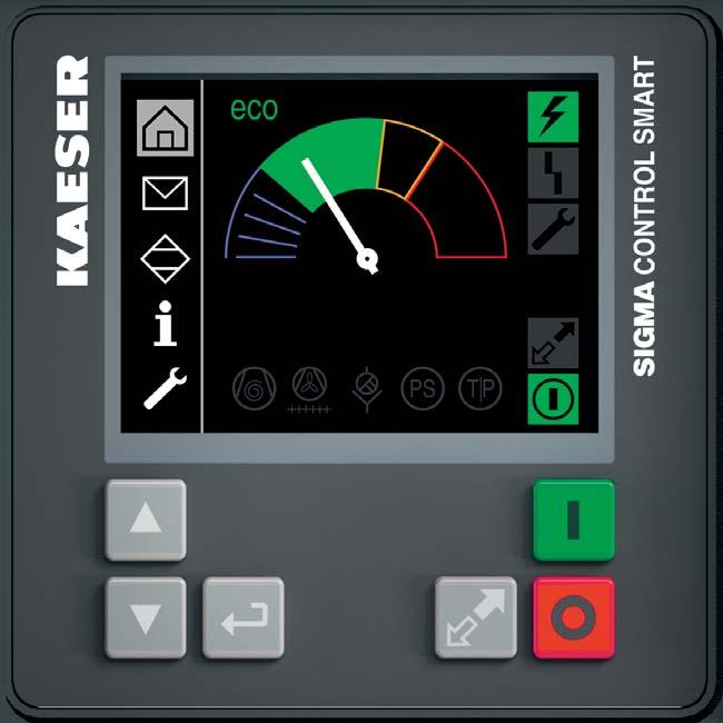 List of additional menus; symbols: controls for voltage, fault, warning/ maintenance, remote on/off, controller on - Status indicator for component-specifi c messages - Flagging of