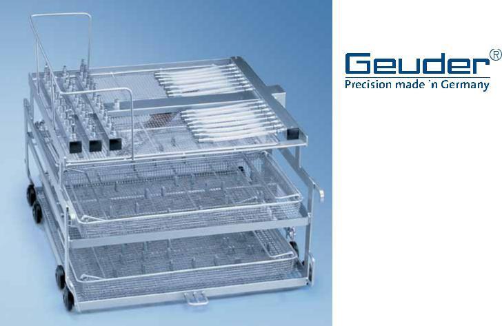Wash Cart for Ophthalmology Instruments Geuder AG recommends that their current range of instruments be reprocessed in a Miele washer-disinfector.