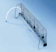 69570103 E 701/2 Wash cart unit with E 702 (illustrated) Loading dimensions: Level 4: H 87, W 488, D 546 Level 5: H 81, W 488, D 546 Load capacity 8 DIN mesh trays, 485 x 254 x 50 mm Connection for