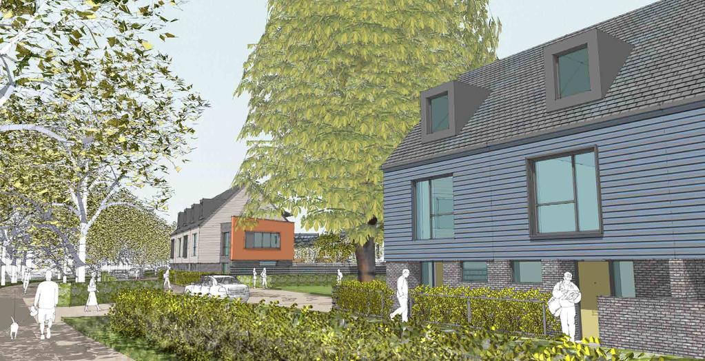 Current Design Proposals Riverside terrace view Proposed Site Plan One Planet Living: The Ten Principles 1 low Carbon Buildings - A Code for Sustainable Homes Level 4 development with all dwellings