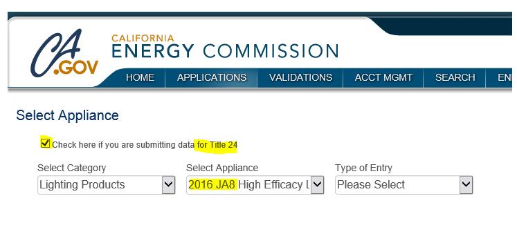 Certification to California Energy Commission Modernized Appliance Efficiency Database System Certifiers may access the JA8 2016 submittal template only if they acknowledge that their