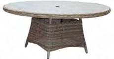 GARDEN / Tables Pesaro Table & Glass 4 Seater H: 72cm W: 120cm