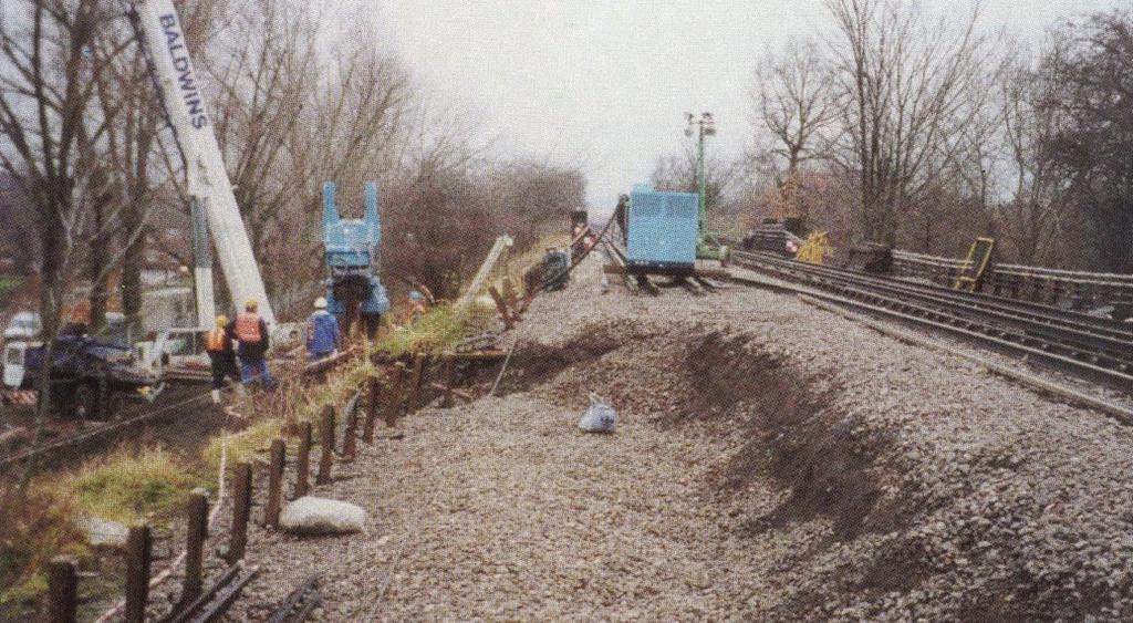 Ultimate slope failure London Clay embankment, failure occurred January 1994, closing the railway for two