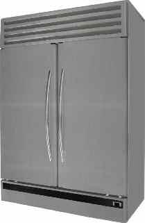 REACH-IN REFRIGERATORS Stainless Steel front doors and exterior sides Recessed handle Heavy duty hinge with self closing mechanism Heavy duty coated epoxy shelves Stainless steel floor, aluminum