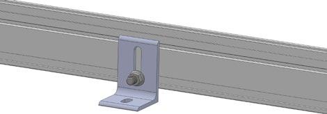Attach this first piece of rail to the feet mounted on the roof. Mount the rail to each foot with a flange nut and hex bolt.