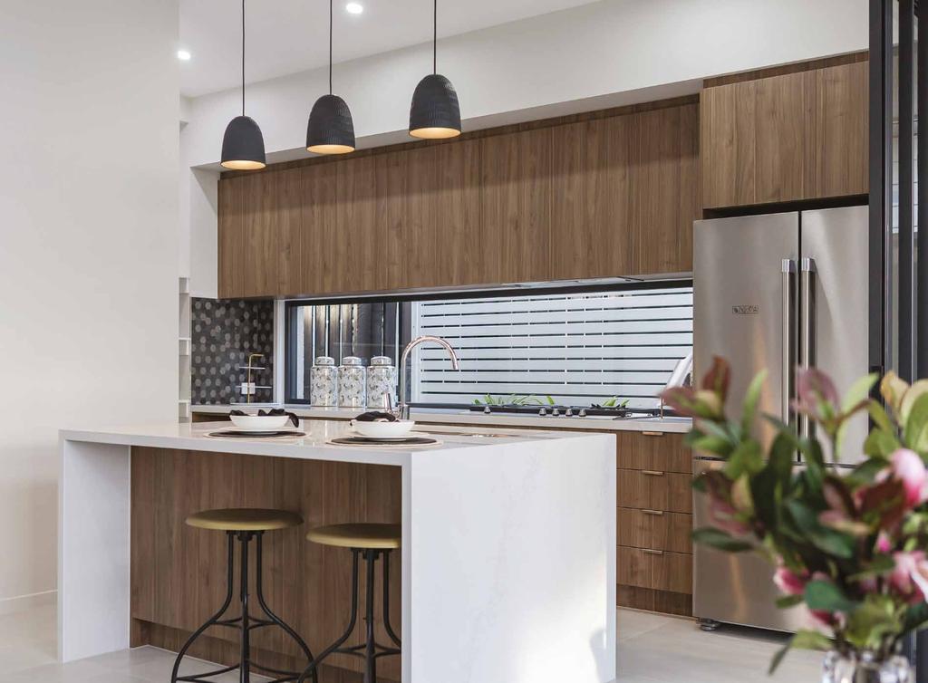 Laminate Overhead Cabinetry from Builders KITCHEN INCLUSIONS BOLD LIVING CONTEMPORARY LIVING PAGE 6 40mm Caesarstone Bench Top to Kitchen Island Bench from Builders
