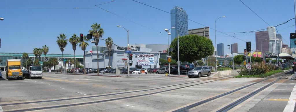 View of neighboring properties adjacent to subject site, northerly facing from the corner of Pico Boulevard and